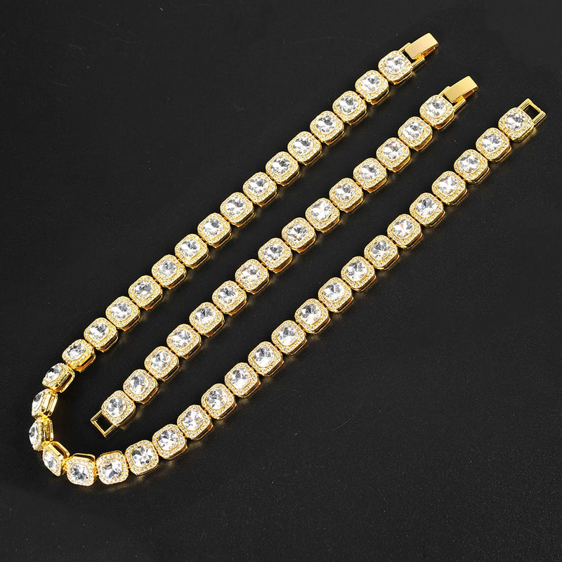 Clustered Tennis Necklace - ICEKNG