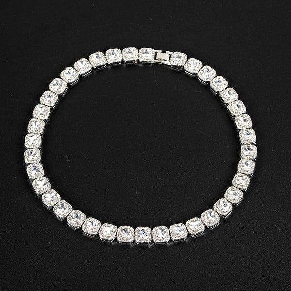 Clustered Tennis Necklace - ICEKNG
