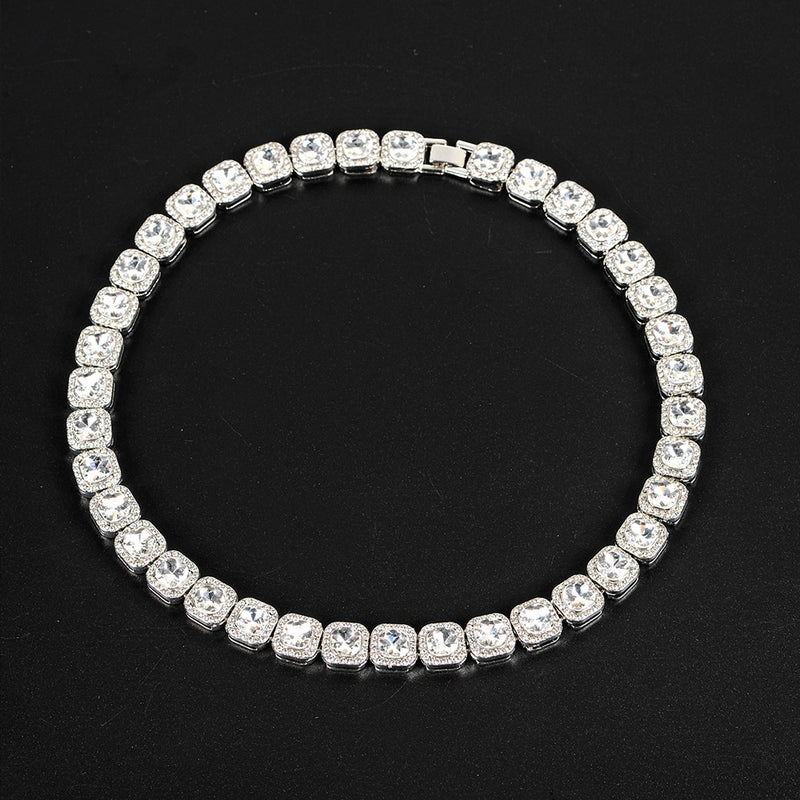 Clustered Tennis Necklace - ICEKNG