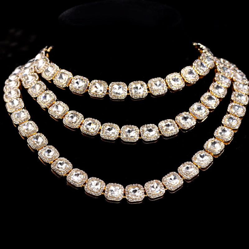 Women’s Diamond Crystal Heart Cuban Link Chain - ICEKNG