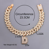Women’s Cuban Link Chain Anklets With A-Z Initial - ICEKNG