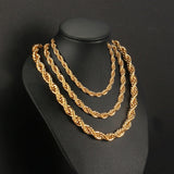 Rope Necklace in Yellow Gold - ICEKNG