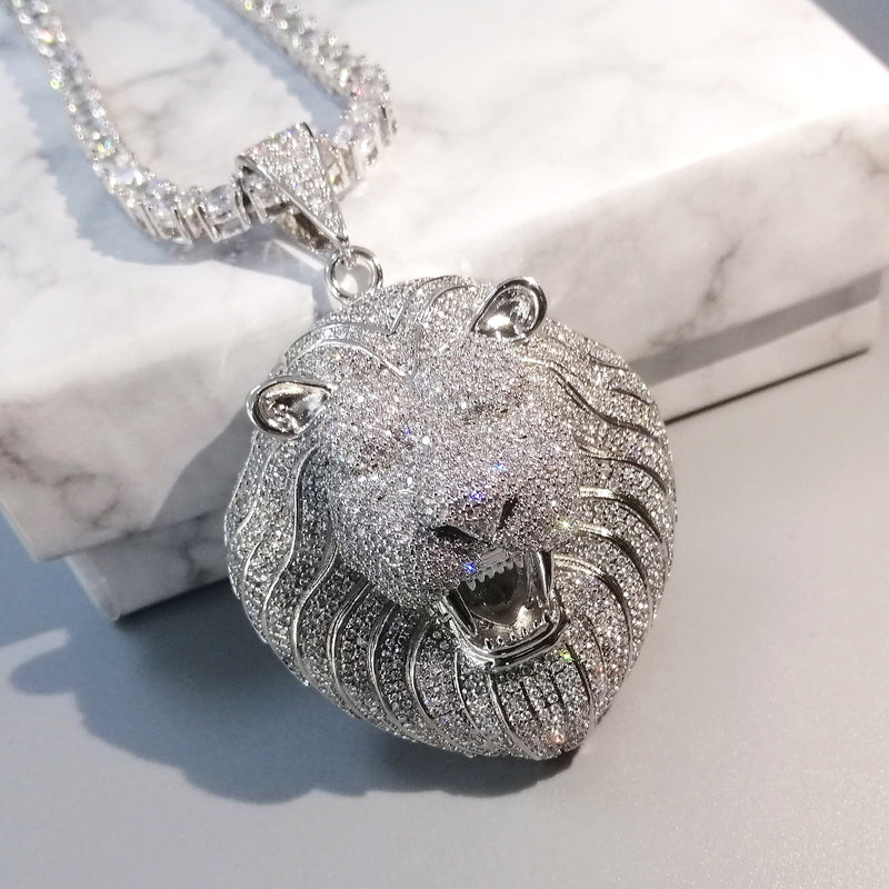 Iced Out Lion Pendant - ICEKNG