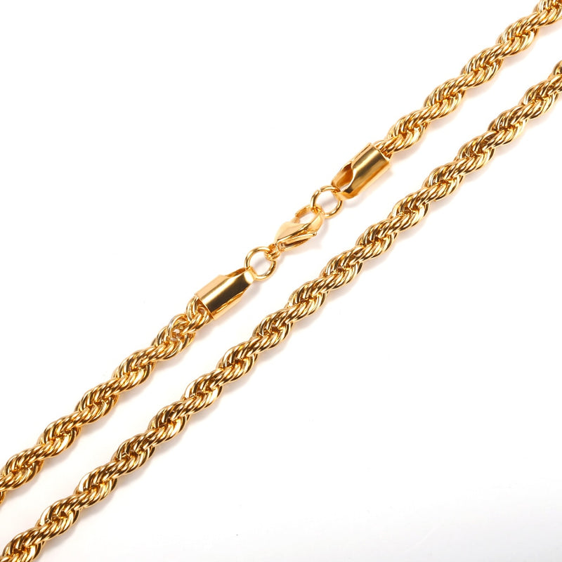 Rope Necklace in Yellow Gold - ICEKNG