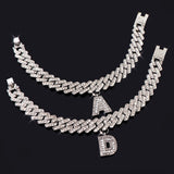 Women’s Cuban Link Chain Anklets With A-Z Initial - ICEKNG