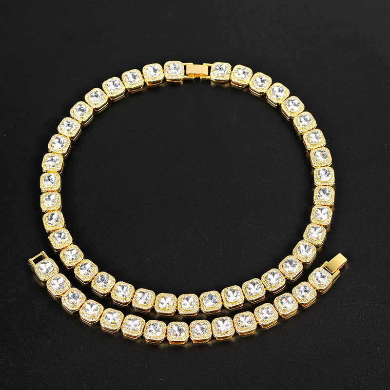 Clustered Tennis Necklace - ICEKNG