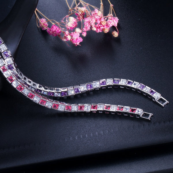 Round Cut Tennis Bracelet in White Gold - 3mm - ICEKNG