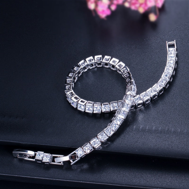 Round Cut Tennis Bracelet in White Gold - 3mm - ICEKNG