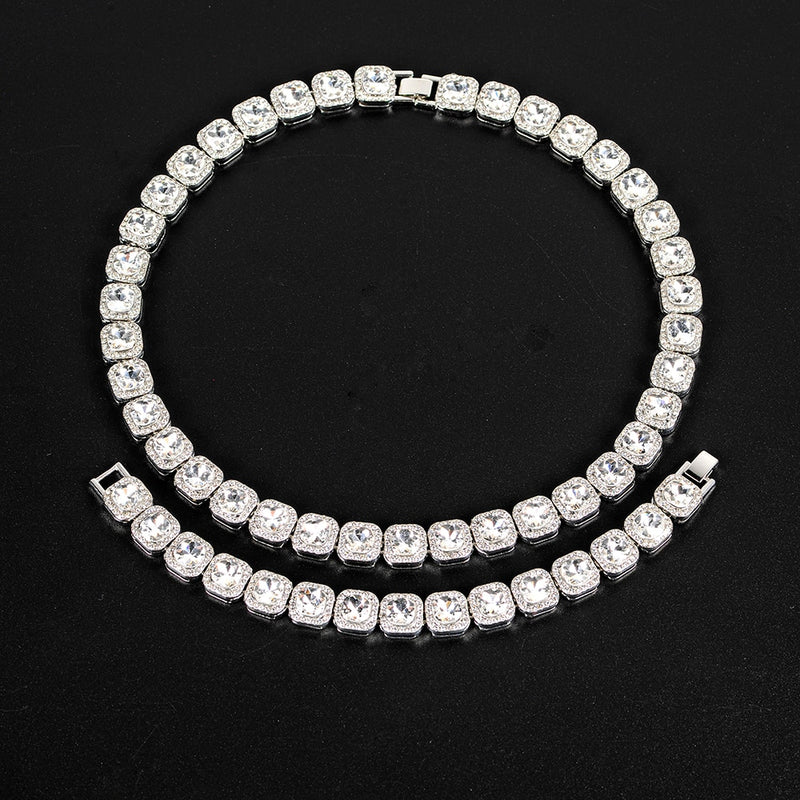 Clustered Tennis Necklace - ICEKNG