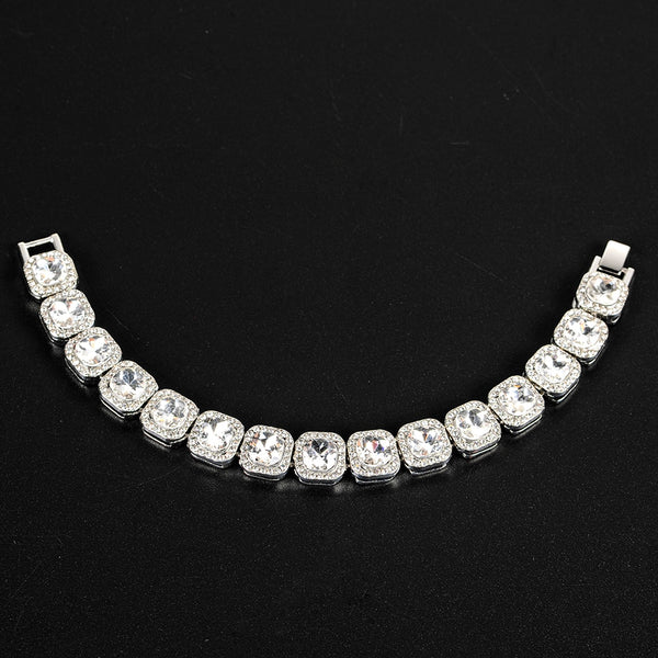 Clustered Tennis Necklace - ICEKNG