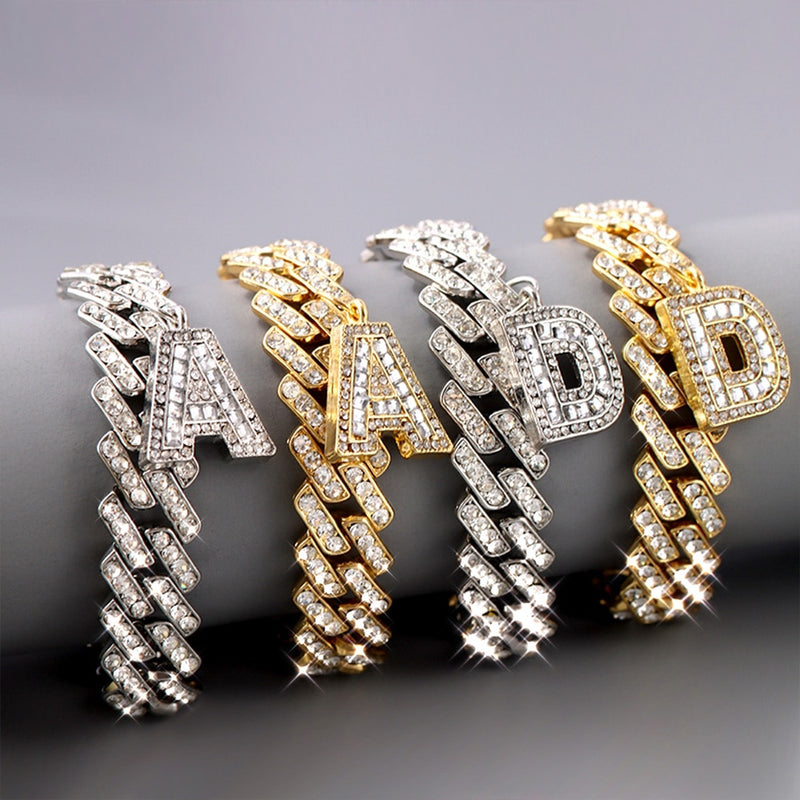 Women’s Cuban Link Chain Anklets With A-Z Initial - ICEKNG