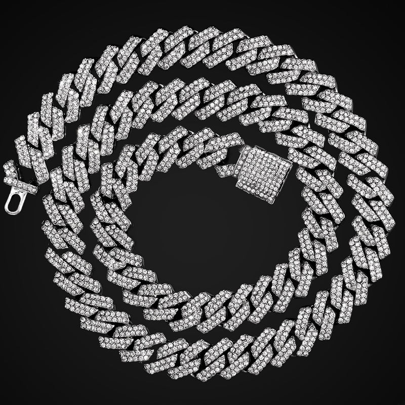 Diamond Cuban Link Chain in White Gold - ICEKNG