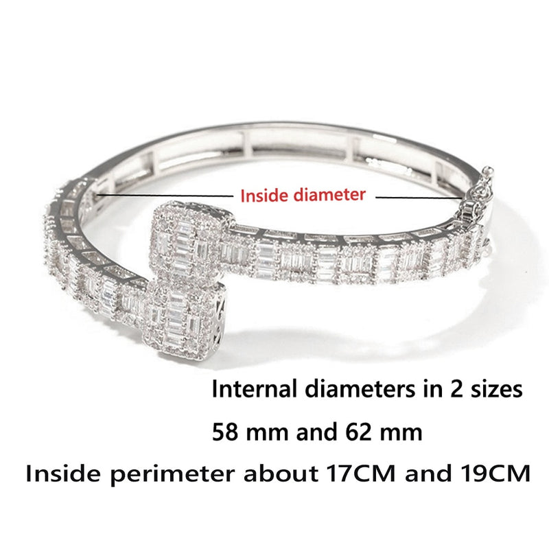 Women’s Iced Out Square Charm Bracelet - ICEKNG