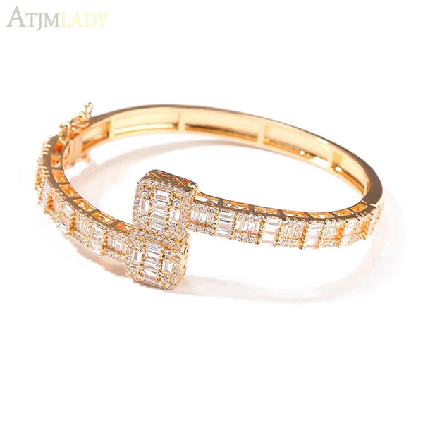Women’s Iced Out Square Charm Bracelet - ICEKNG