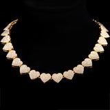 Women’s Diamond Crystal Heart Cuban Link Chain - ICEKNG