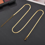 Women’s Herringbone Necklace in Yellow Gold - ICEKNG