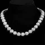 Women’s Diamond Crystal Heart Cuban Link Chain - ICEKNG