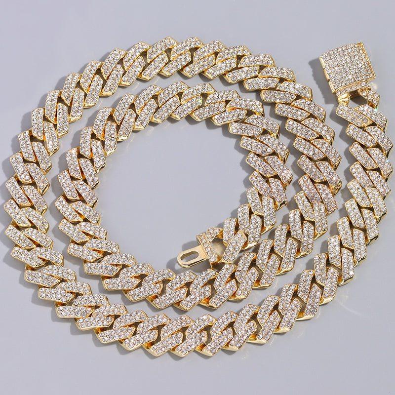 Diamond Cuban Link Chain in White Gold - ICEKNG
