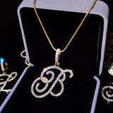 Diamond Cursive letter pendant - ICEKNG