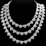 Women’s Diamond Crystal Heart Cuban Link Chain - ICEKNG