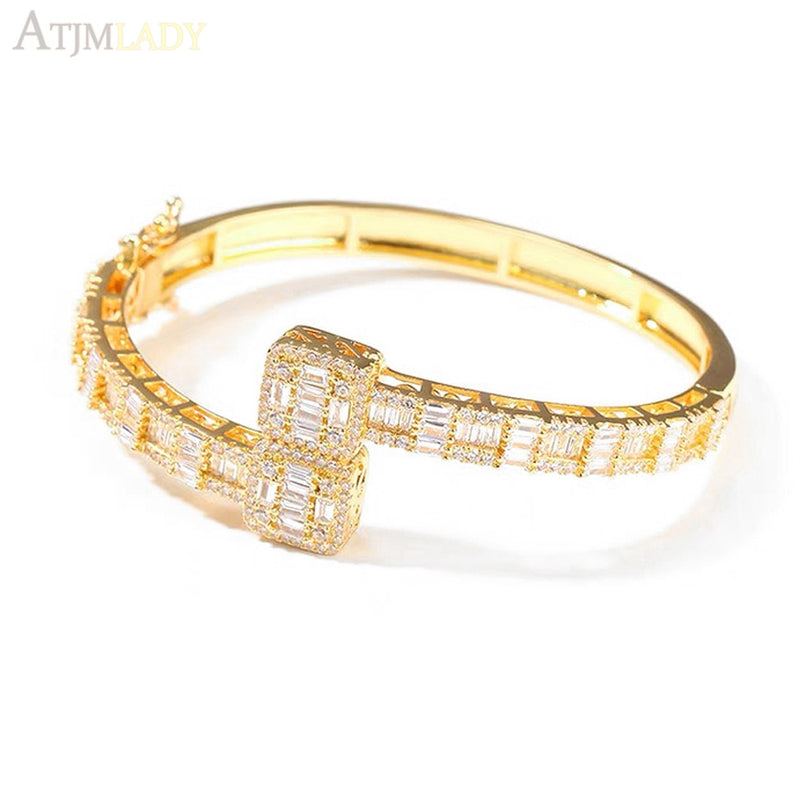 Women’s Iced Out Square Charm Bracelet - ICEKNG
