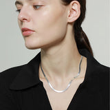 Women’s Herringbone Necklace in Yellow Gold - ICEKNG