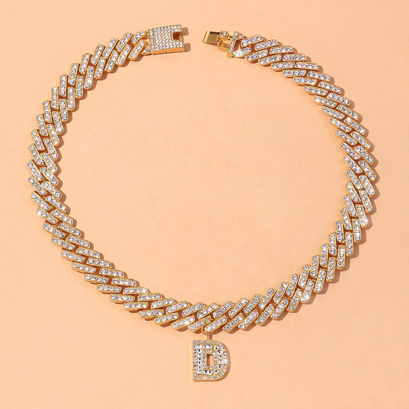 Diamond Bold font letter pendant - ICEKNG